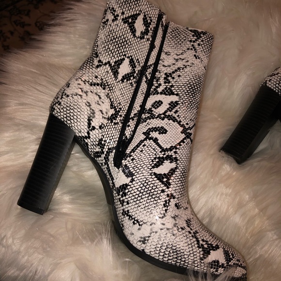 Fashion Nova Shoes - Snake print detail booties